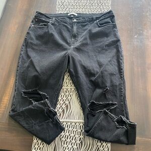 Abercrombie & Fitch Distressed Black High Rise Jeans
